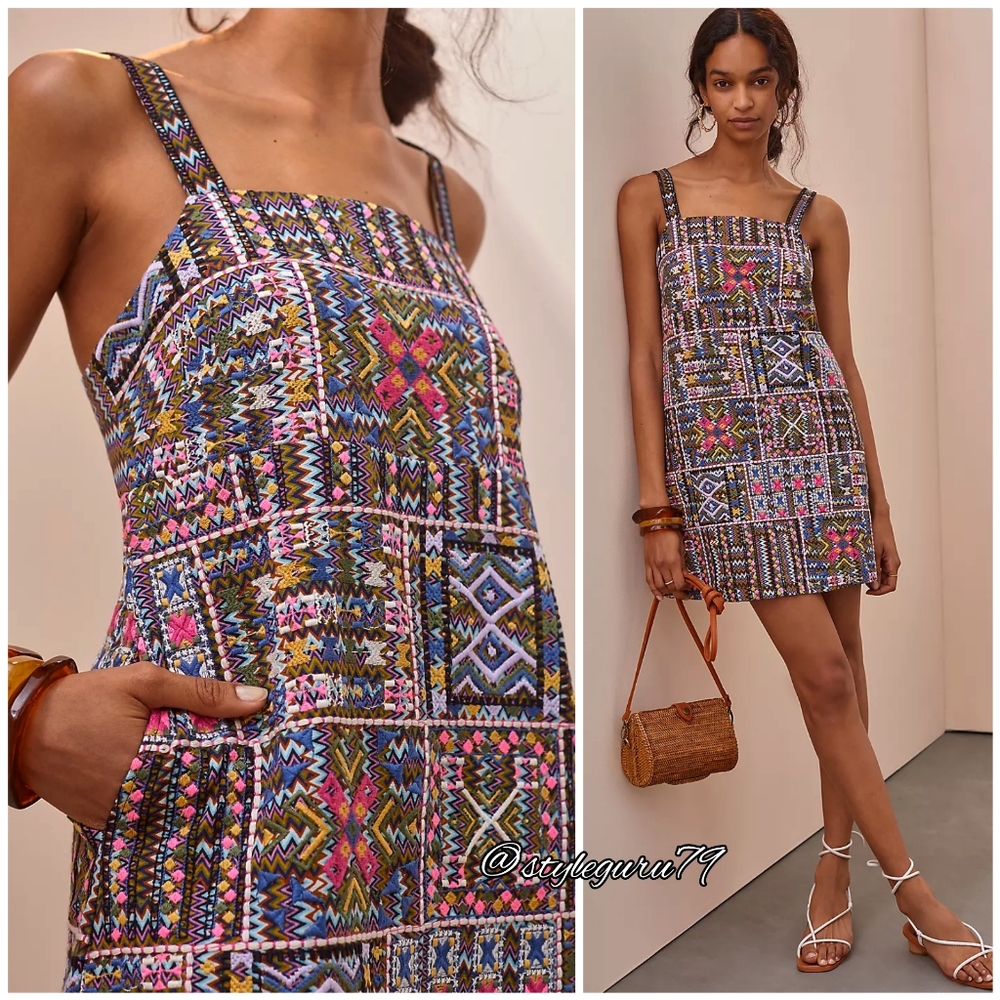 NWT, Anthropologie, Megan Embroidered Shift Dress